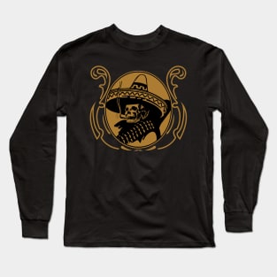 graphic sombrero coboy skull Long Sleeve T-Shirt